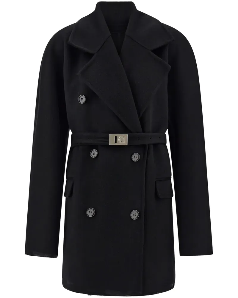Ferragamo Doppelreihiger Mantel - Schwarz Schwarz