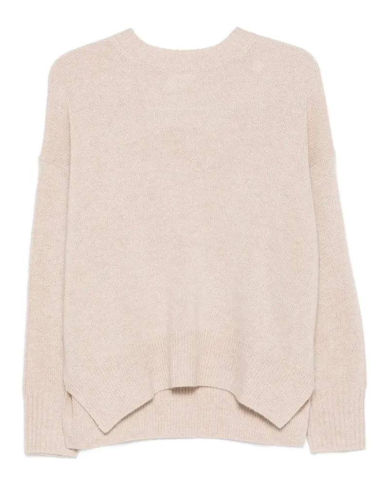 ALLUDE ribbed-knit crew neck sweater - Nude Nude