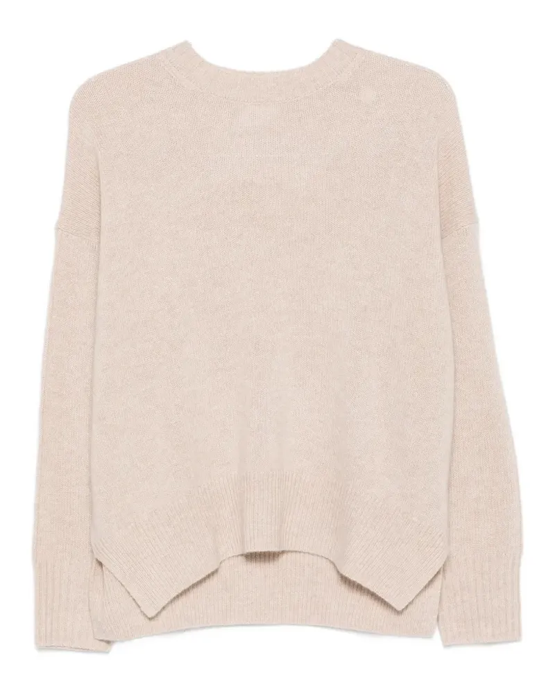 ALLUDE ribbed-knit crew neck sweater - Nude Nude
