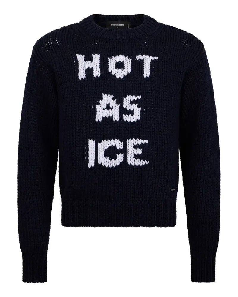 Dsquared2 Grob gestrickter Hot As Ice Pullover - Blau Blau