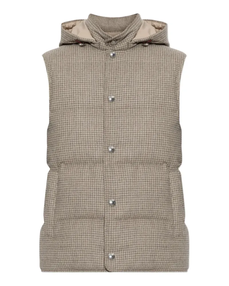 Eleventy check padded gilet - Nude Nude
