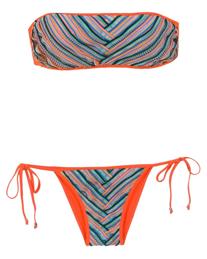 Amir Slama Bikini mit Print - Gelb Gelb