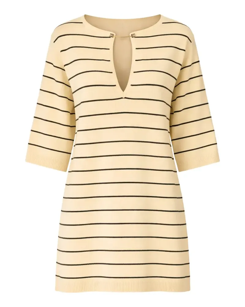Elisabetta Franchi striped chain mini dress - Nude Nude