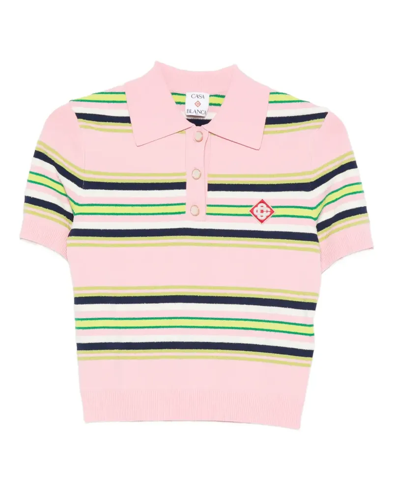 Casablanca Paris striped fitted polo top - Rosa Rosa