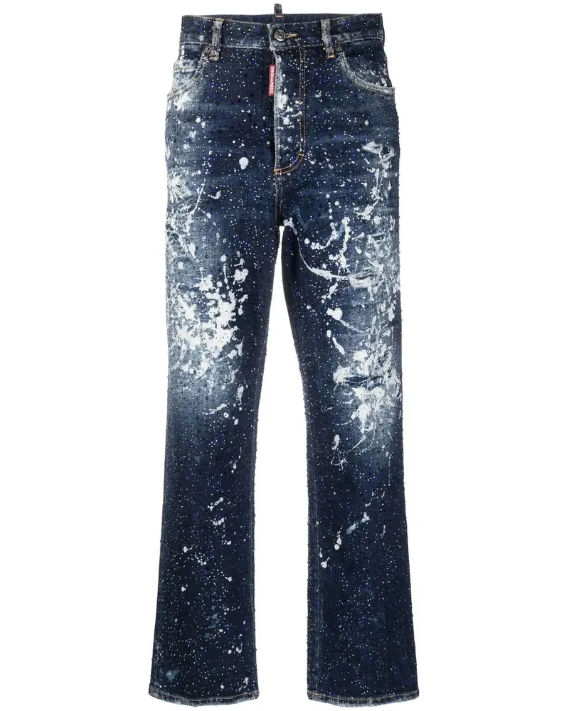 Dsquared2 Verzierte Straight-Leg-Jeans - Blau Blau