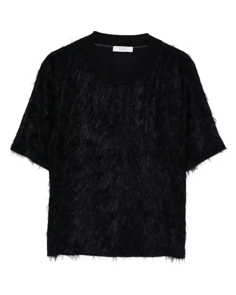 Peserico T-Shirt mit Fransen - Blau Blau