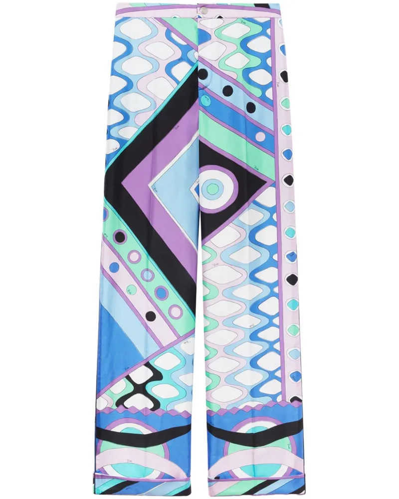 Emilio Pucci Seidenhose mit Vivara-Print - Blau Blau