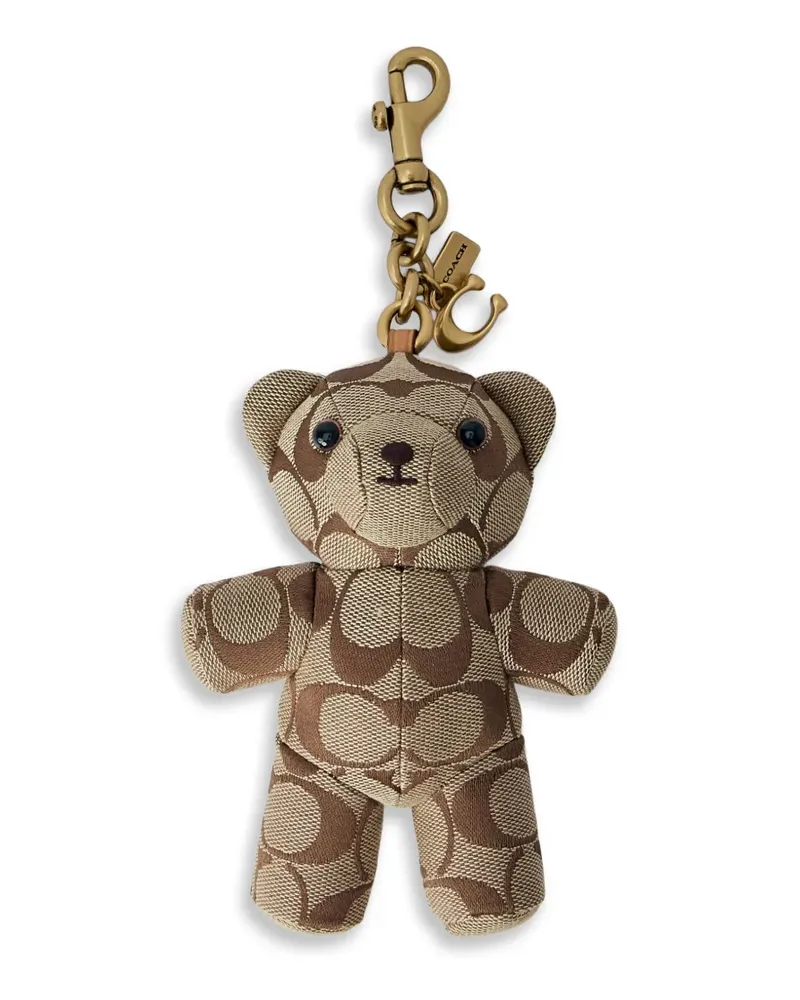 Coach Bear Taschenanhänger aus ikonischem Jacquard - Nude Nude