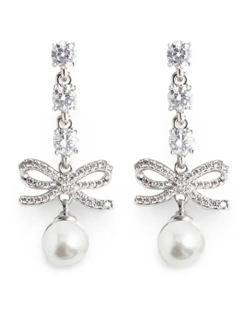 Self-Portrait bow-charm earrings - Silber Silber