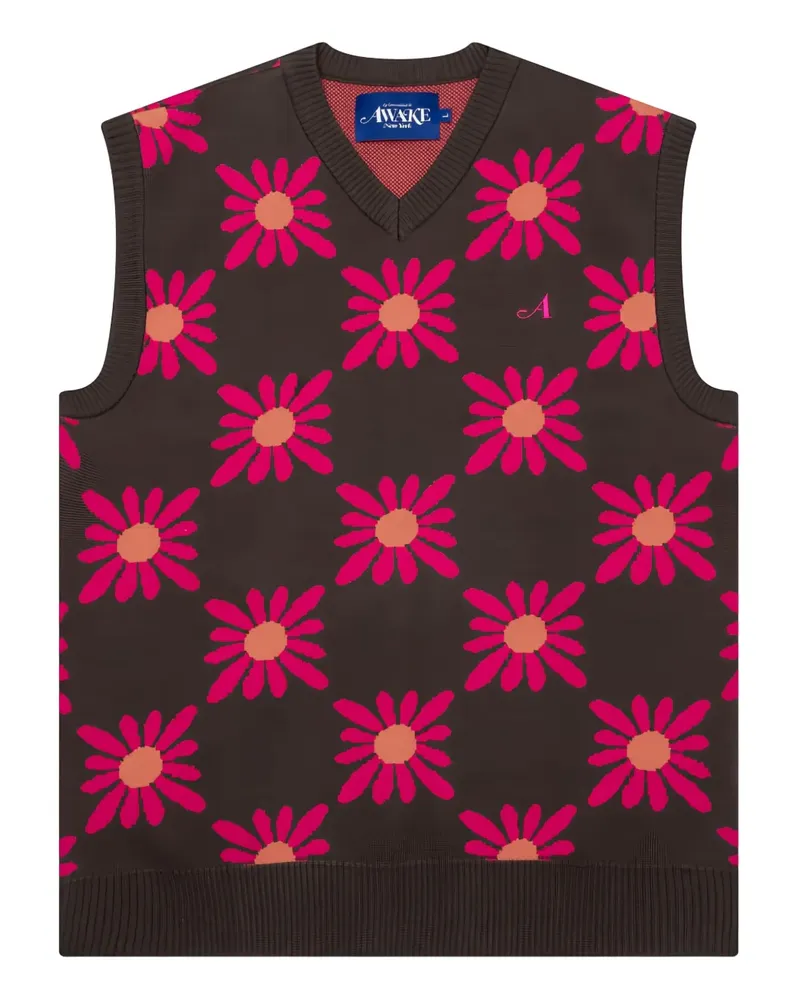 AWAKE NY Weste mit Blumenmuster - Braun Braun