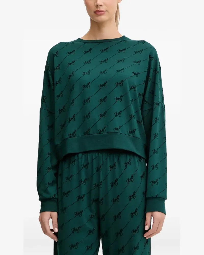 HUGO BOSS all-over print sweater - Grün Grün