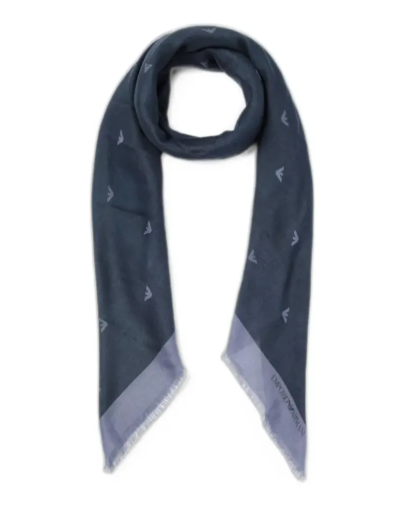 Emporio Armani Eagle jacquard scarf - Blau Blau