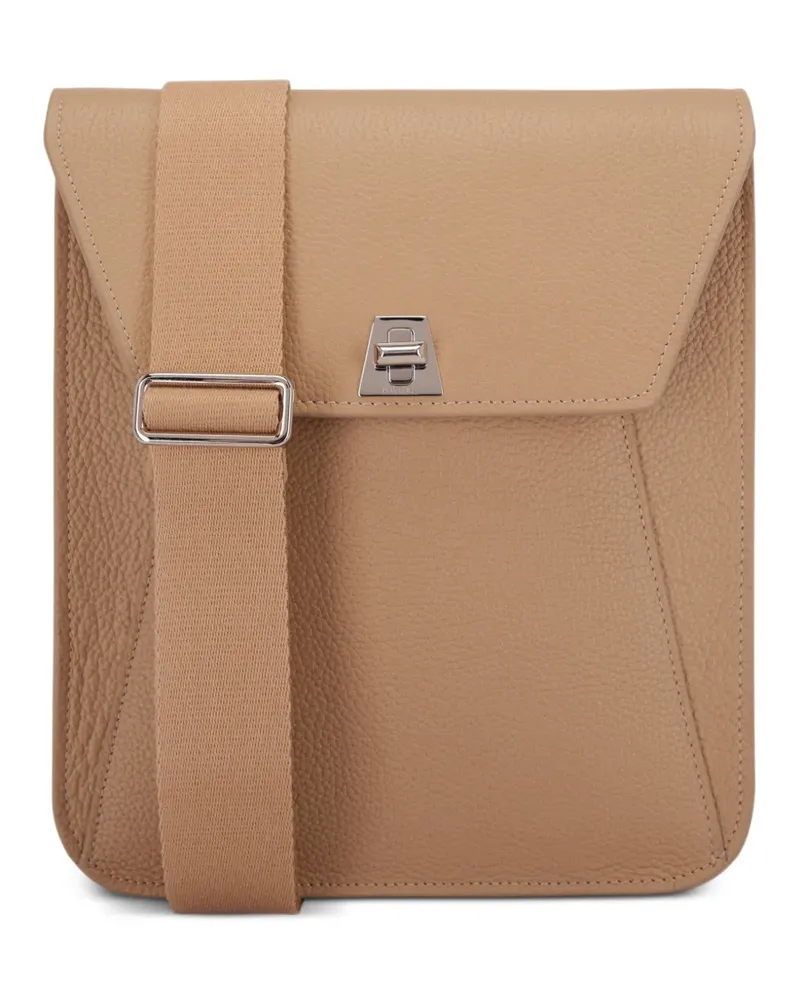 Akris grained leather turn-lock cross body bag - Nude Nude