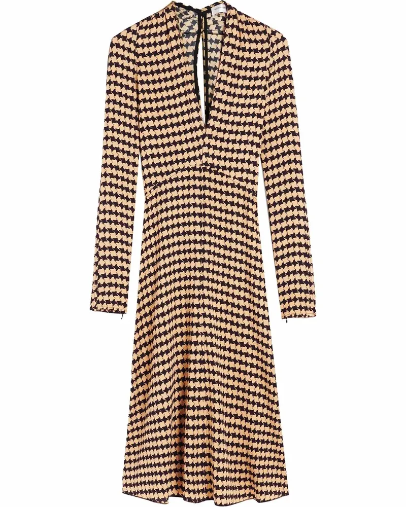 Victoria Beckham Kleid mit Hahnentrittmuster - Nude Nude