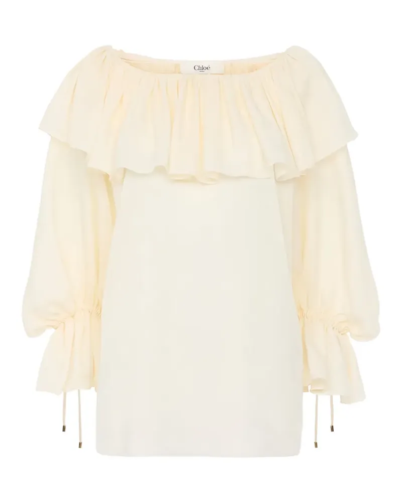 Chloé ruffled long-sleeve blouse - Nude Nude