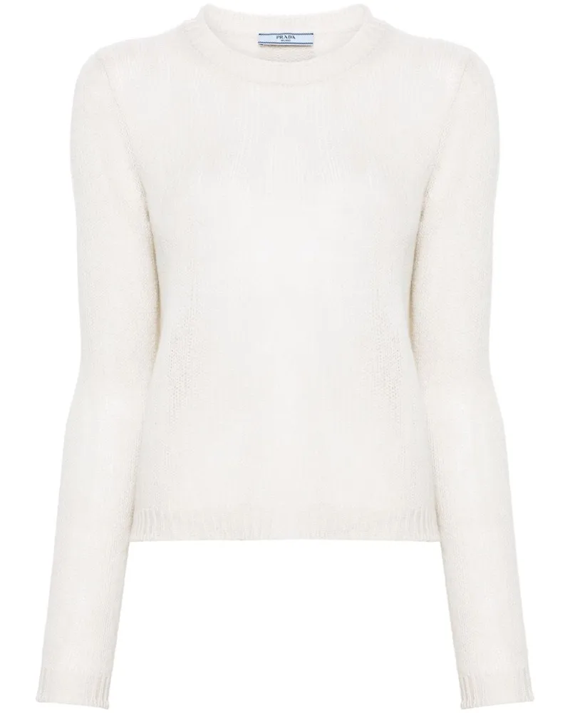 Prada Kaschmirpullover mit rundem Ausschnitt - Weiß Weiß