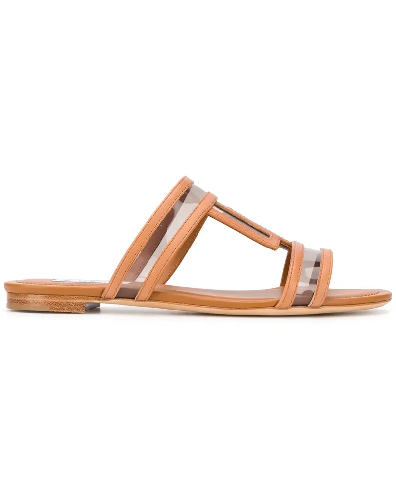 TOD'S Pantoletten mit Riemen - Braun Braun