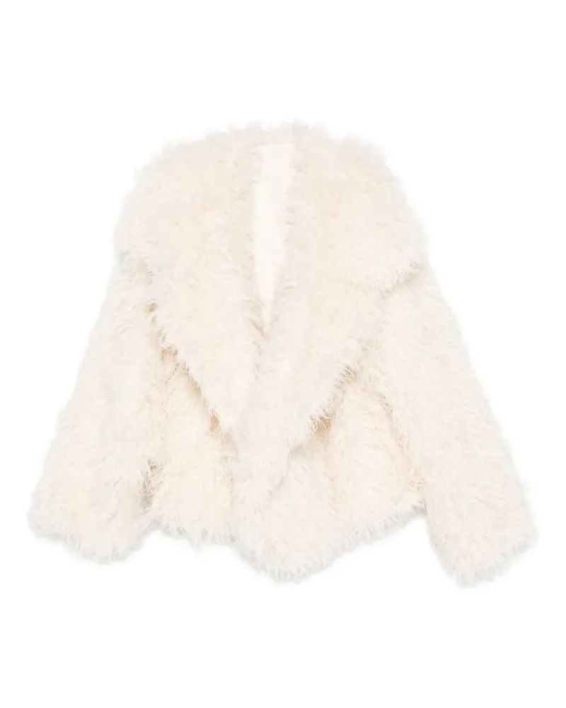 Norma Kamali faux fur coat - Nude Nude