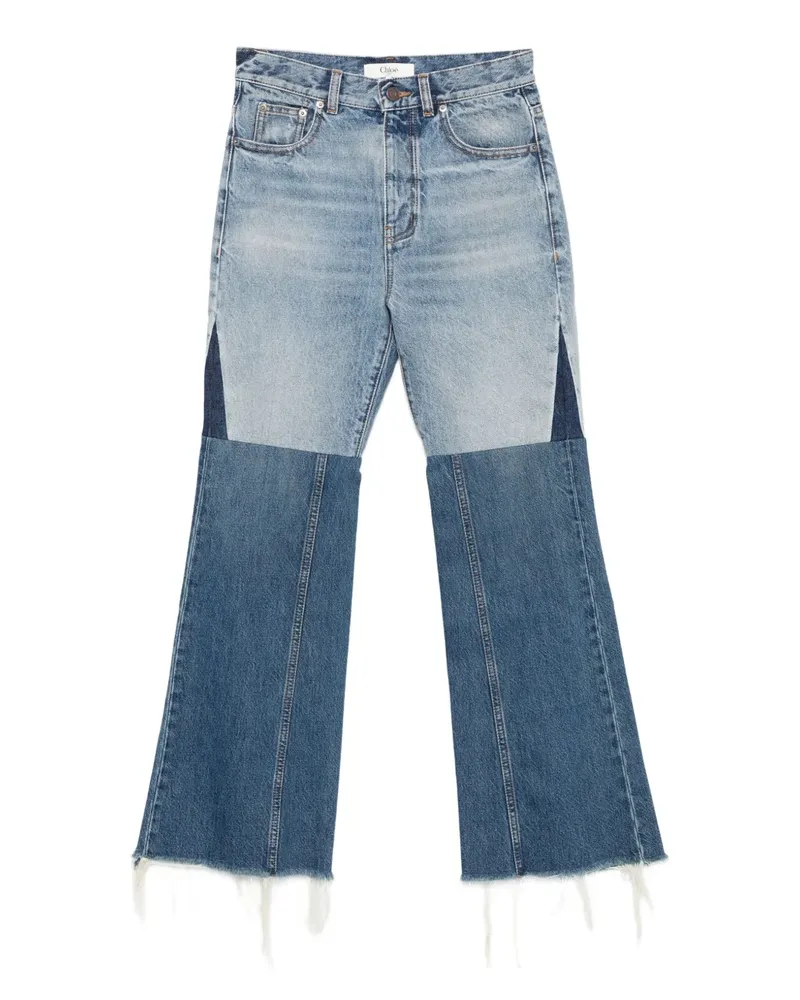 Chloé Ausgefranste Jeans im Patchwork-Look - Blau Blau