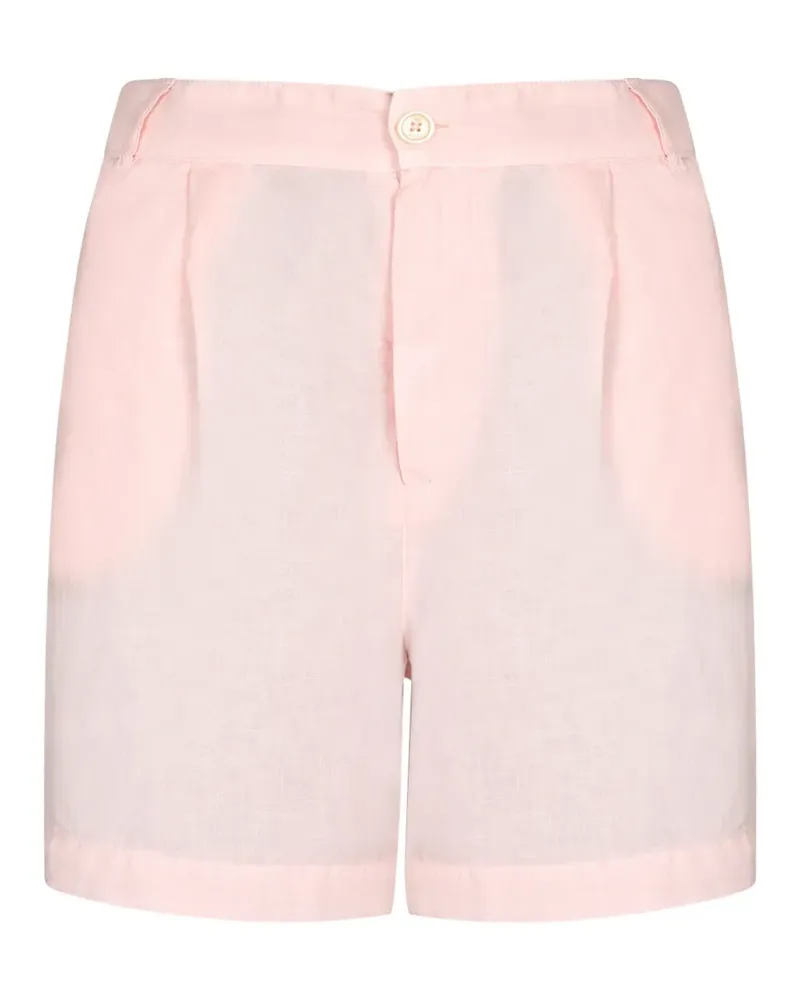 120% Lino Shorts mit Bundfalten - Rosa Rosa