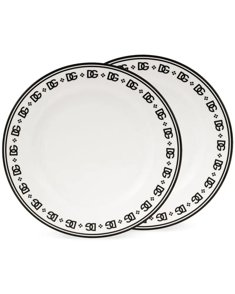 Dolce & Gabbana Teller aus Porzellan (2er-Set) - Weiß Weiß