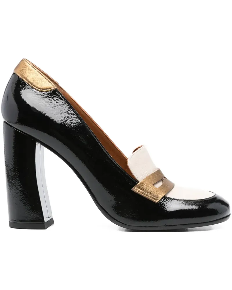 Chie Mihara Loafer-Pumps mit Blockabsatz 100mm - Schwarz Schwarz