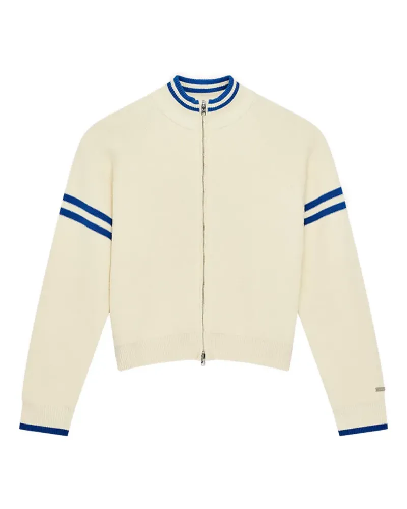 P.E. NATION Odyssey striped zip cardigan - Nude Nude