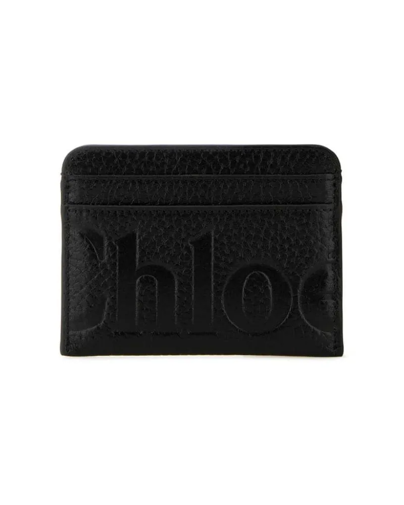 Chloé Kartenetui mit Prägung - Schwarz Schwarz
