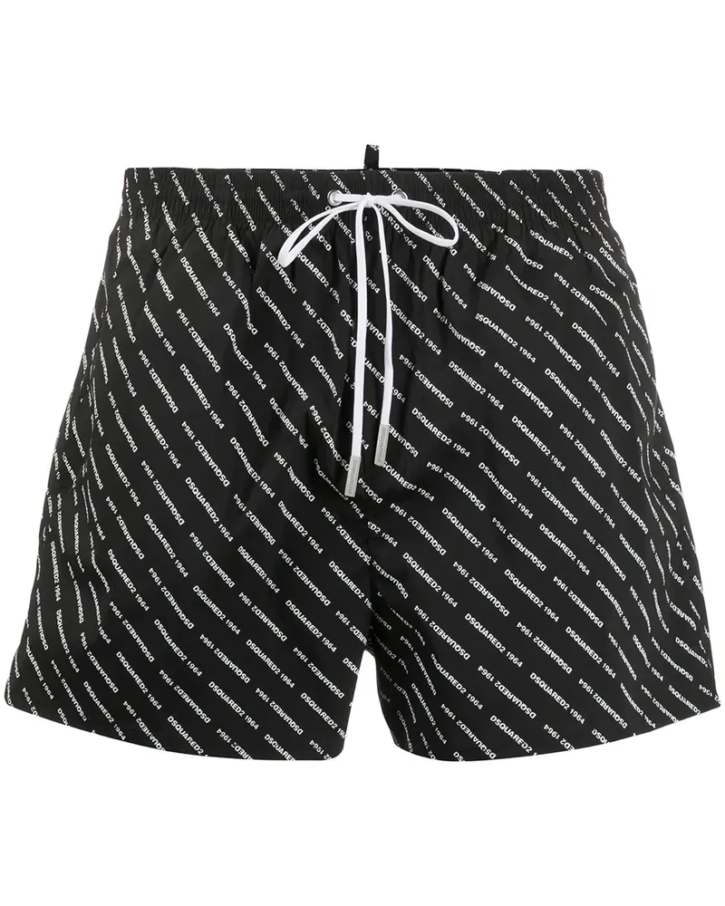 Dsquared2 Badeshorts mit Logo-Print - Schwarz Schwarz