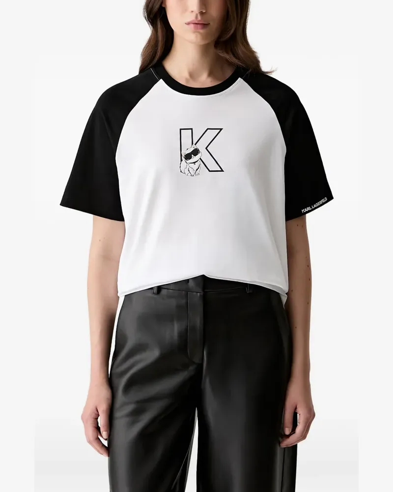 Karl Lagerfeld Choupette-print raglan-sleeve T-shirt - Weiß Weiß