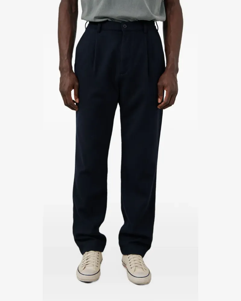 Hartford Task pleated straight-leg trousers - Blau Blau