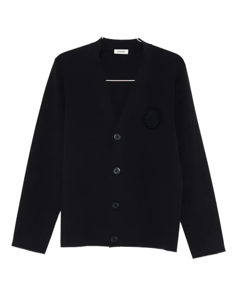 Sandro flower crochet buttoned cardigan - Blau Blau