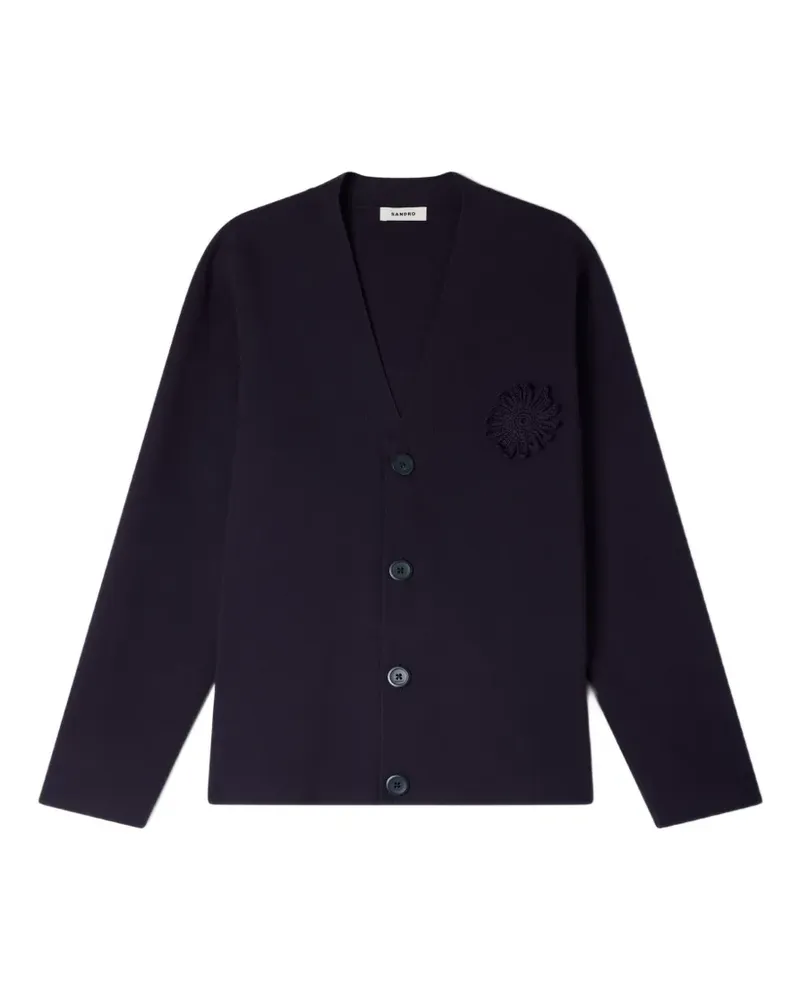 Sandro Geknöpfter Flower Cardigan - Blau Blau