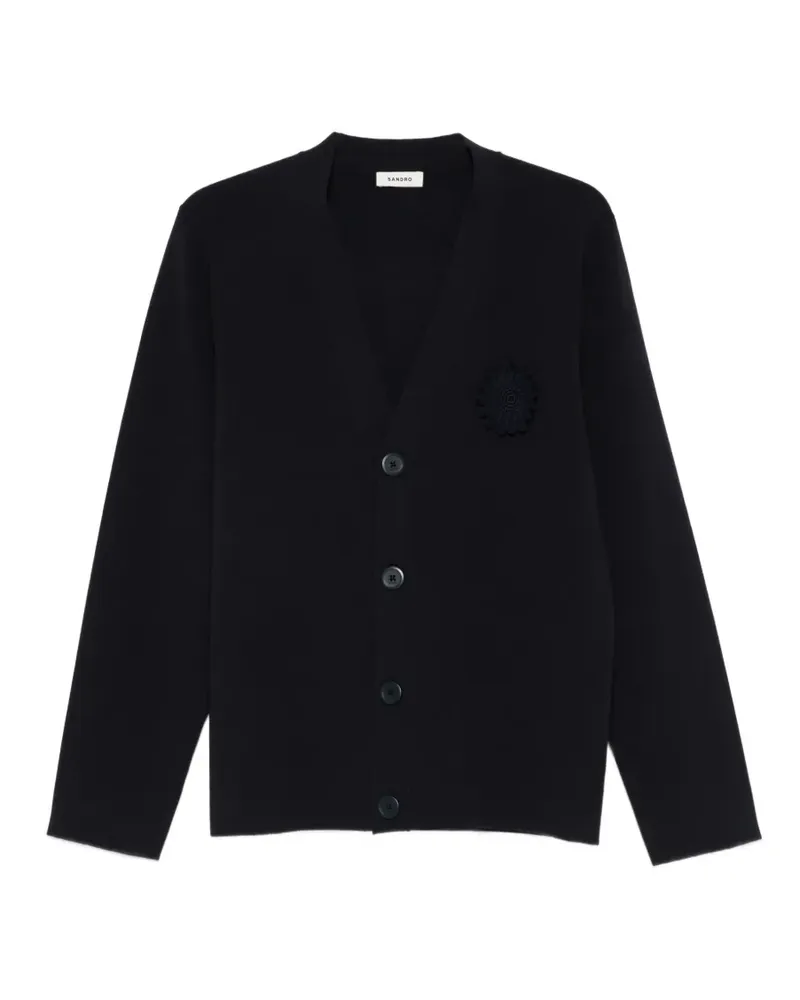 Sandro flower crochet buttoned cardigan - Blau Blau