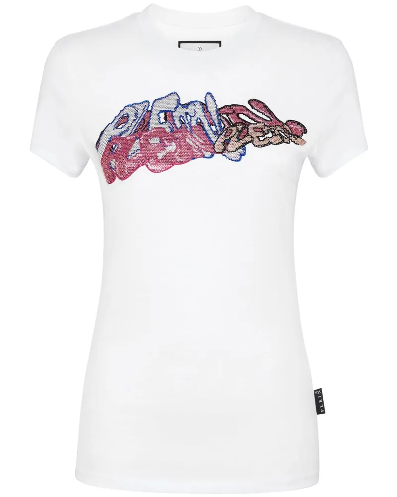 Philipp Plein T-Shirt mit Kristallen - Weiß Weiß