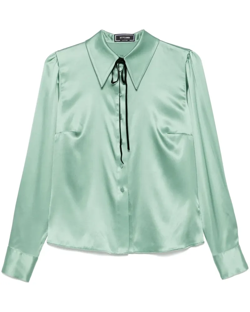 STYLAND Hemd aus Satin - Grün Grün