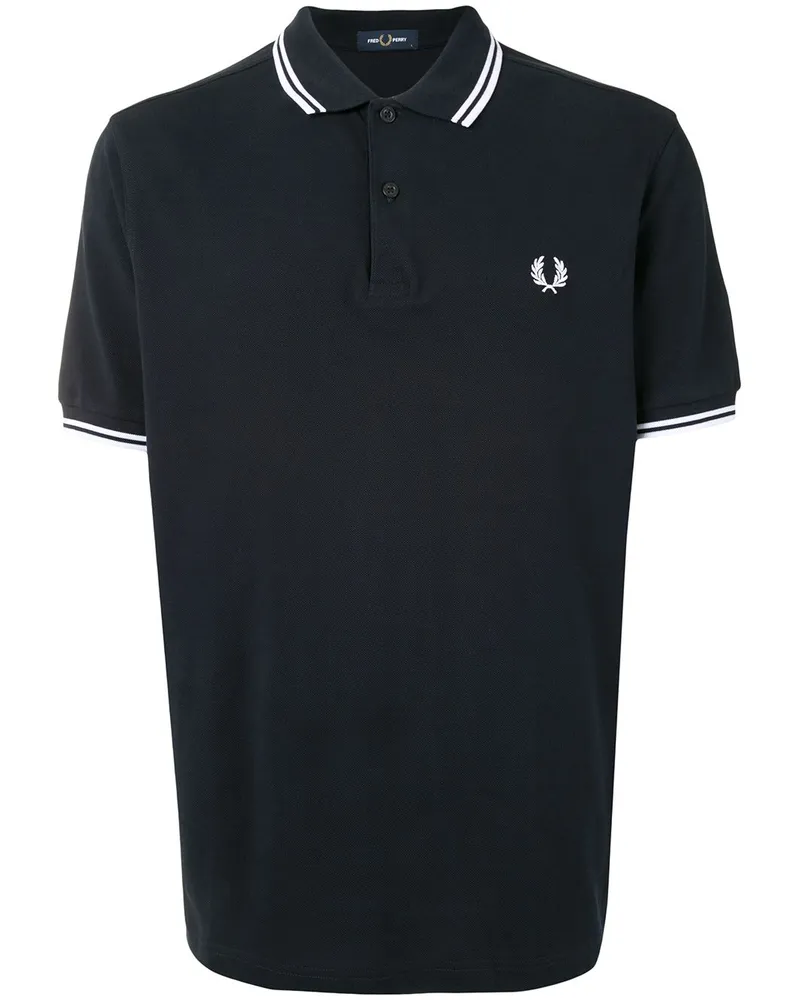 Fred Perry Poloshirt mit gestreiften Details - Blau Blau