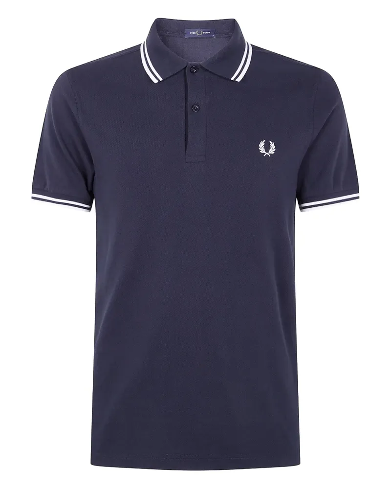 Fred Perry Poloshirt mit gestreiften Details - Blau Blau