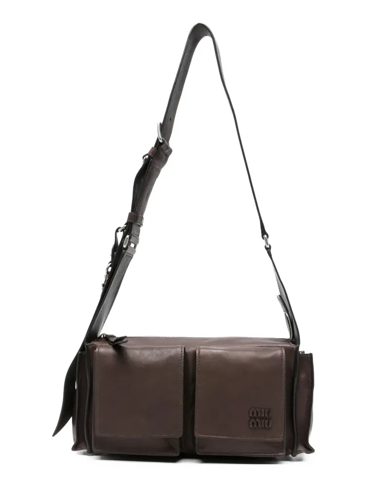 Miu Miu multi-pockets crossbody bag - Braun Braun