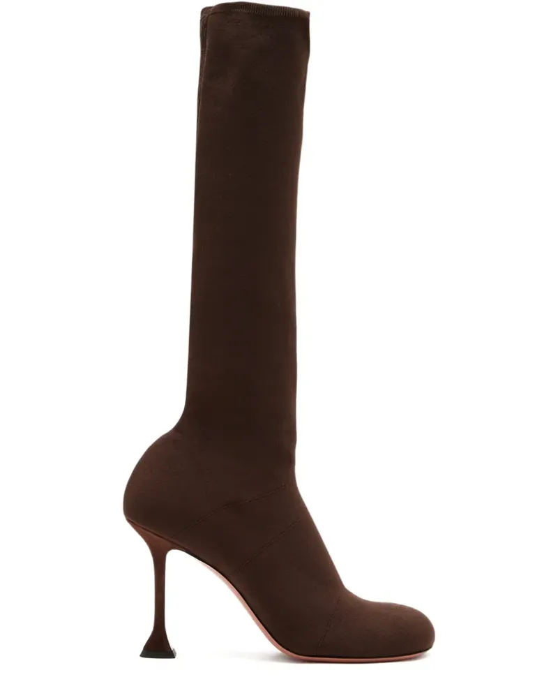 Amina Muaddi Veneda Stiletto-Stiefel 95mm - Braun Braun