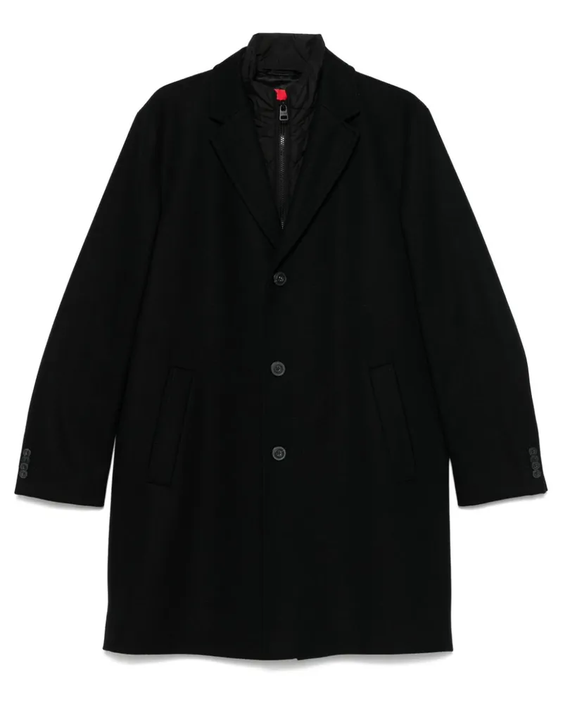 HUGO BOSS Einreihiger Mantel - Schwarz Schwarz
