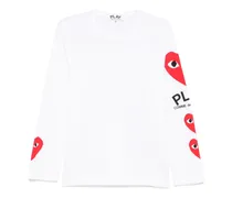 Langarmshirt mit Herz-Print - Weiß