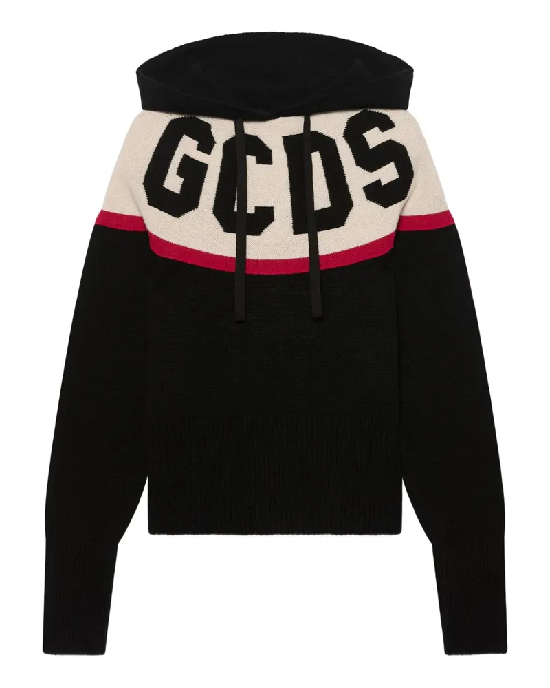 GCDS logo-embellishment hoodie - Schwarz Schwarz