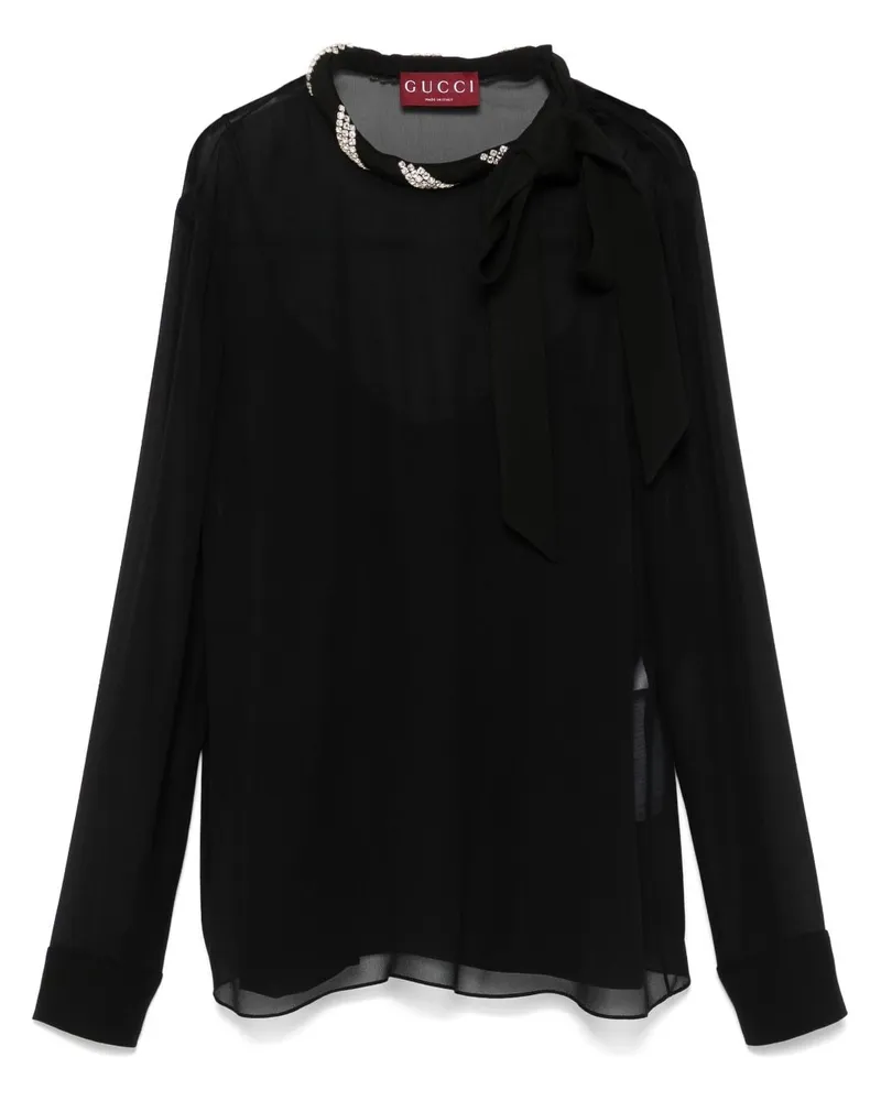 Gucci Bluse mit Kristallen - Schwarz Schwarz