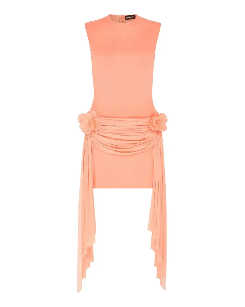 David Koma Drapiertes Minikleid mit Blumen an der Seite - Rosa Rosa