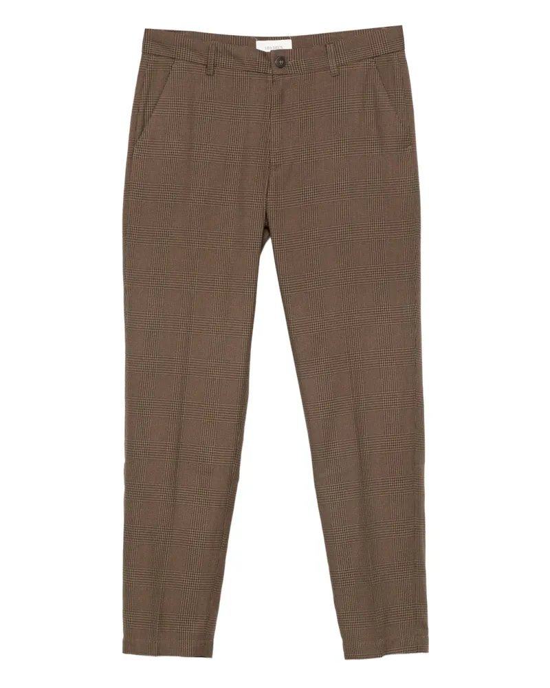 LES DEUX Karierte Hose mit Hahnentrittmuster - Braun Braun