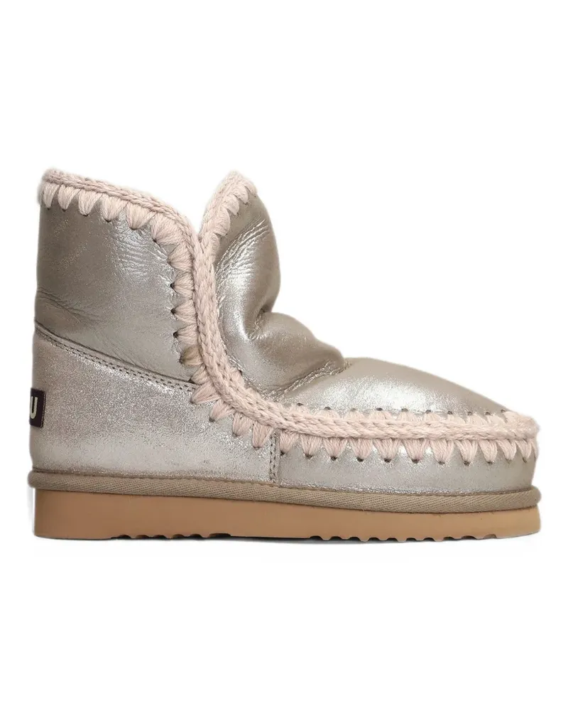 Mou crochet-trim metallic ankle boots - Silber Silber