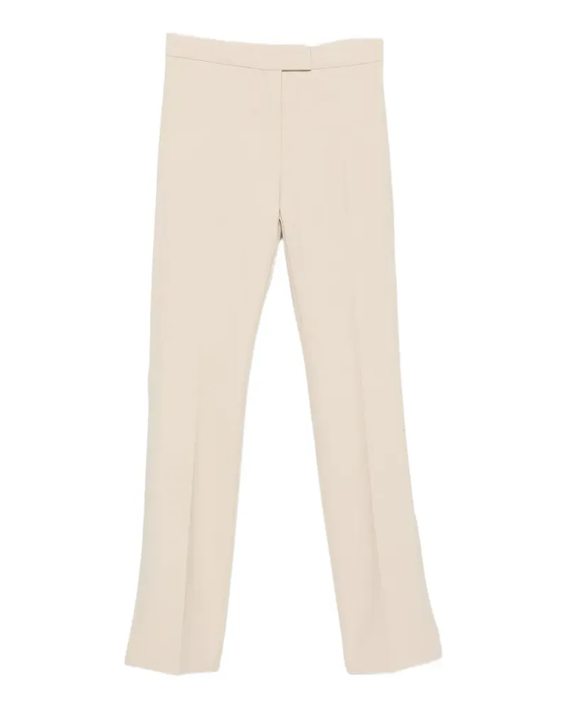 SPORTMAX pressed-crease slit-hem trousers - Nude Nude