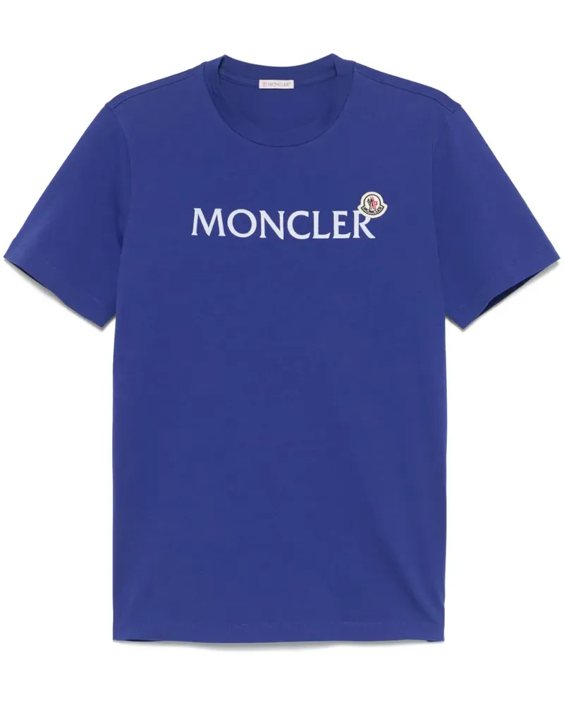 Moncler T-Shirt mit beflocktem Logo - Blau Blau