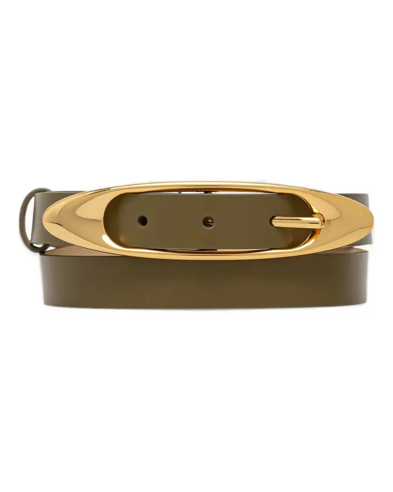 Patrizia Pepe oval-buckle leather belt - Grün Grün